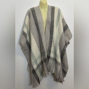 NWT Nine West Striped Poncho Wrap